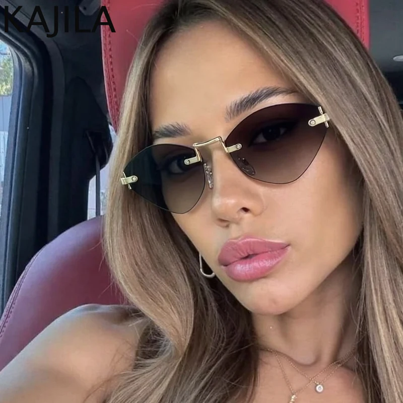 

Small Frame Hexagon Punk Sunglasses Women 2025 Luxury Brand Vintage Polygon Rimless Sun Glasses For Ladies Metal Eyewear Shades