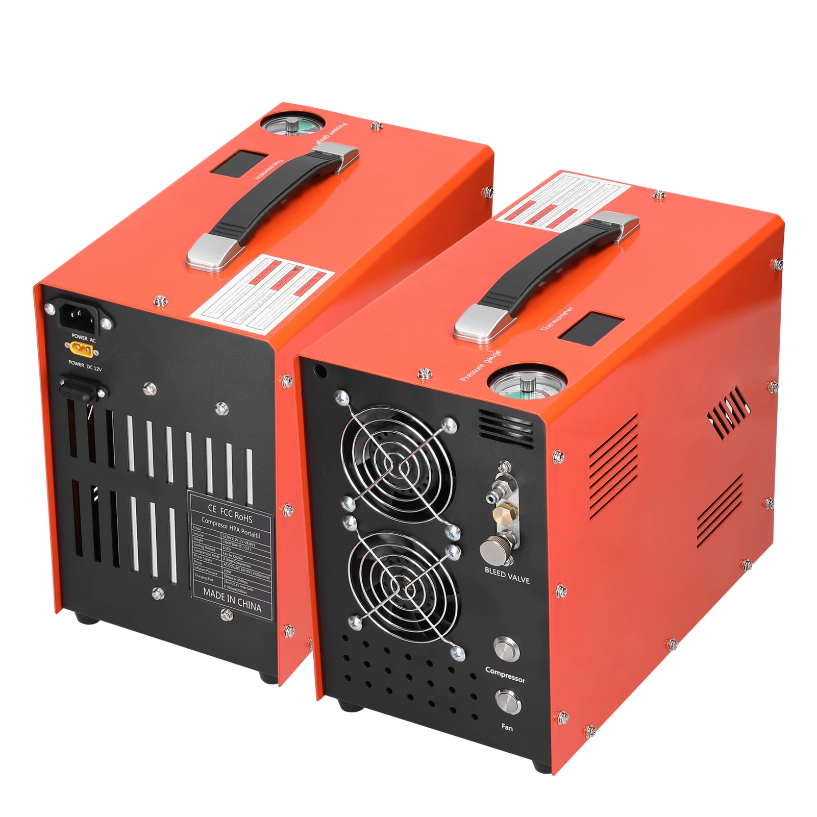 4500PSI Electric High Pressure Air Compressor with Barometer Intelligent Portable Automatic Shutdown Outdoor Air Compressor