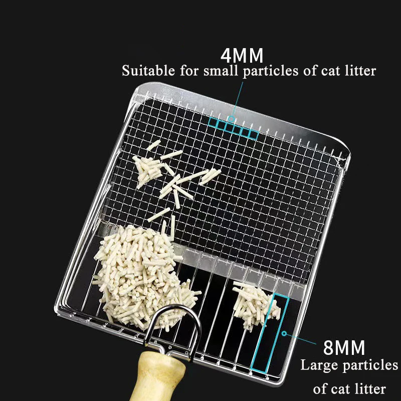 2 in 1 Stainless Steel Cat Litter Scoop Durable Mesh Kitten Litter Cleaner Pet Cleaning Tools with Hanging Hole Cat Accessories
