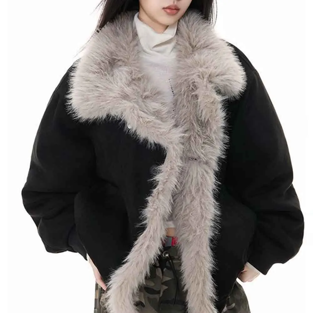 

2025 Winter New Men's Patchwork Long-Sleeved Jacket American Retro Fashion Trendy High Street Casual Loose Niche Men's Top