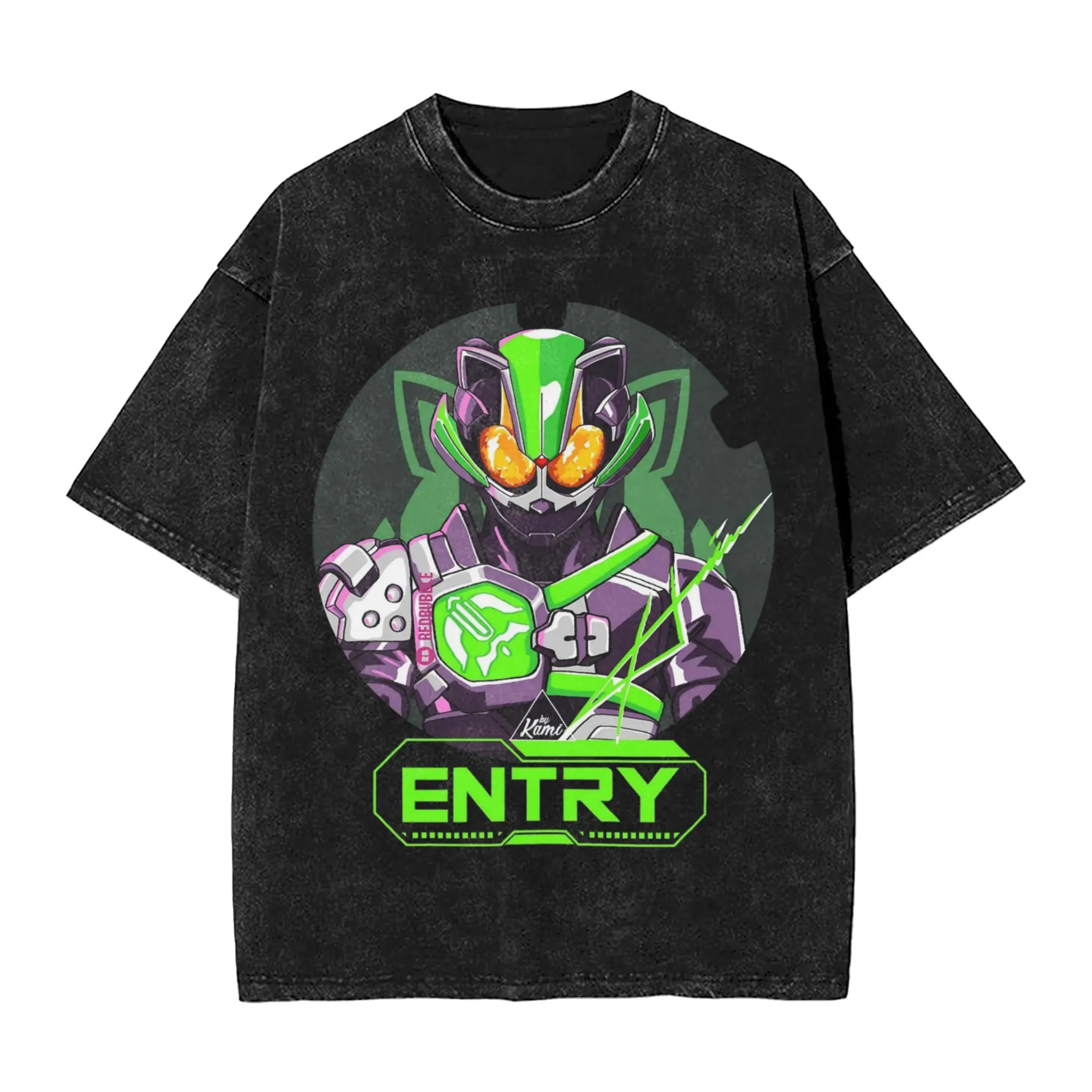 Camisetas Tycoon Armed Arrow Kamen Rider, Camiseta Oversize de Algodón Lavado Estilo Hip Hop para Hombre y Mujer, Tops Streetwear, Camiseta Estampada
