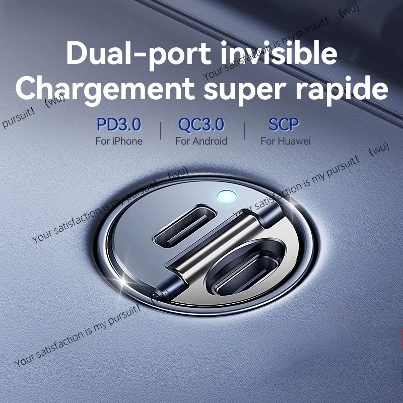 Suitable for Joyroom 30W, USB Type-C dual fast port, fast charging mini car mobile phone charging adapter