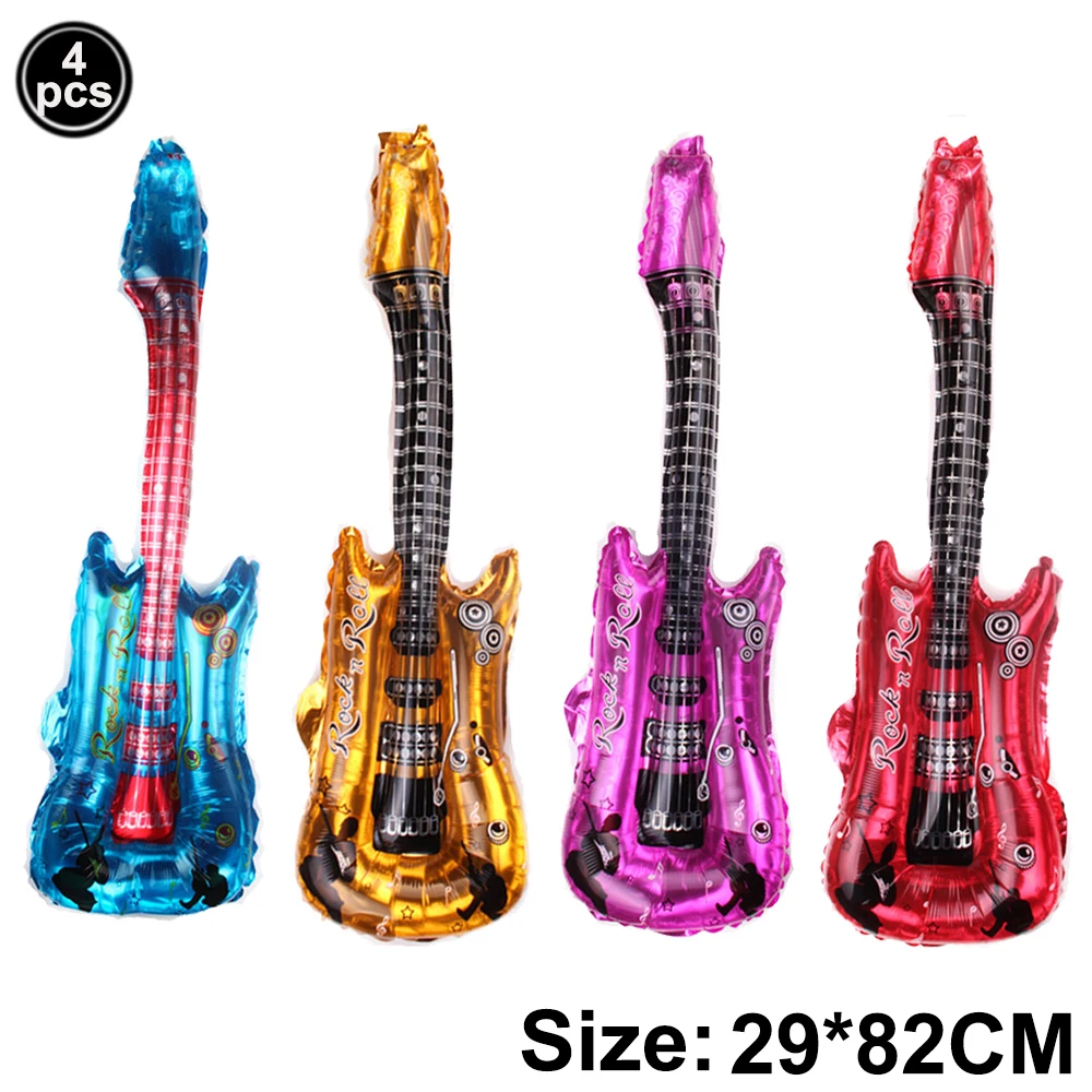 Aufblasbare Gitarre 36'' wiederverwendbare aufblasbare Gitarre Spielzeug Rock and Roll Partybevorzugungen aufblasbare Party Requisite 80er 90er Jahre Party Dekore – Detail 5