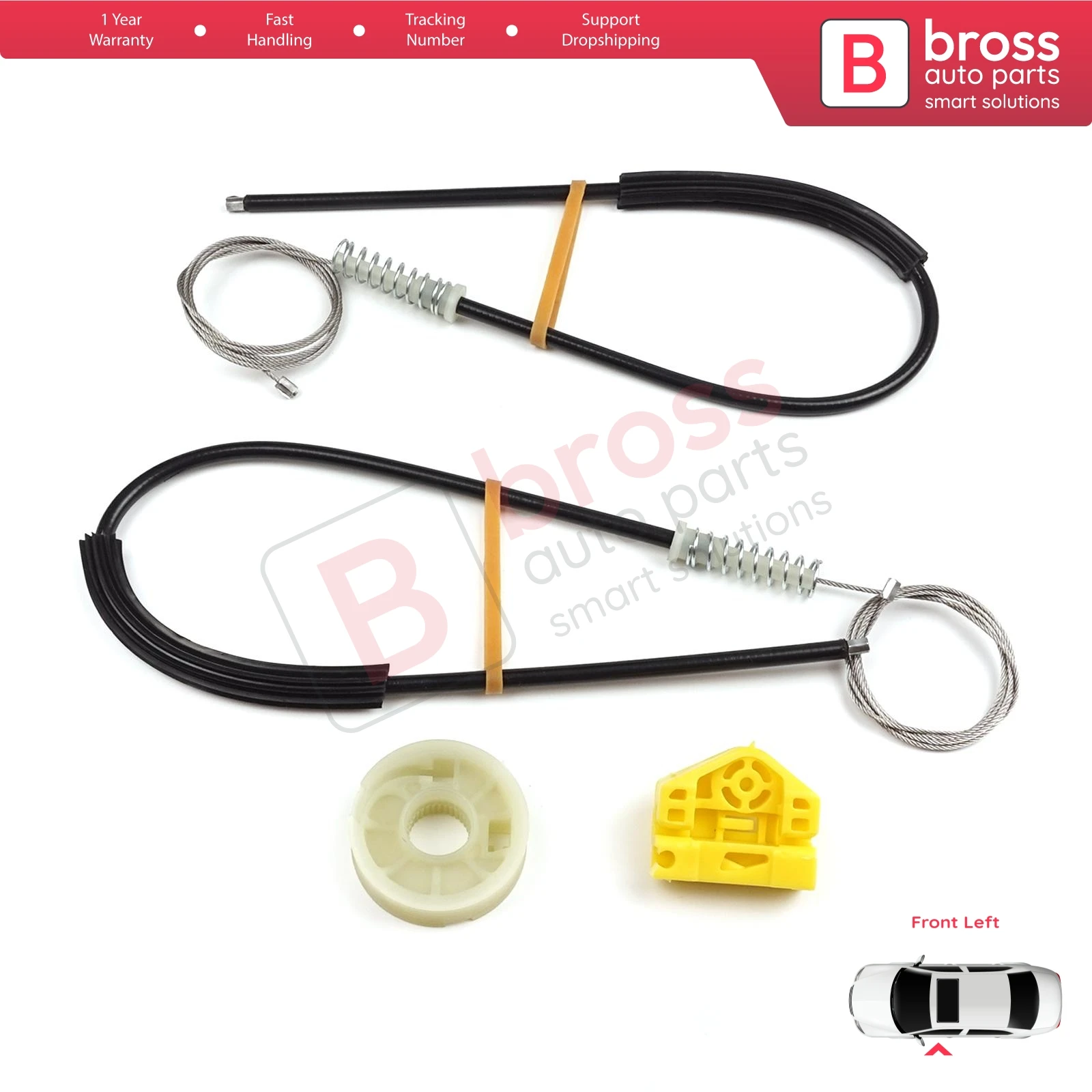 BWR5107 Electric Window Regulator Repair Kit Left Door for Renault Master MK3 Opel Movano B Nissan NV400 Interstar 807210008R