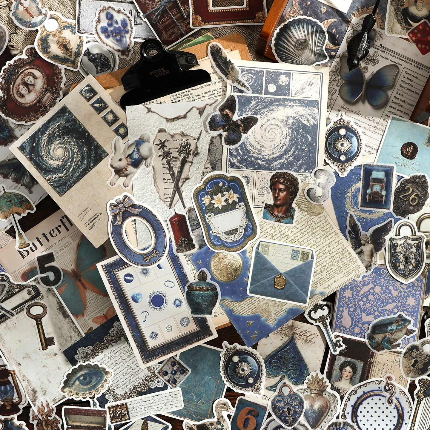 TIANZI Vintage Painting Accessories Stickers Pack Tie Bag Material for Comic Exhibitions DIY Decorations Background Art Supplies