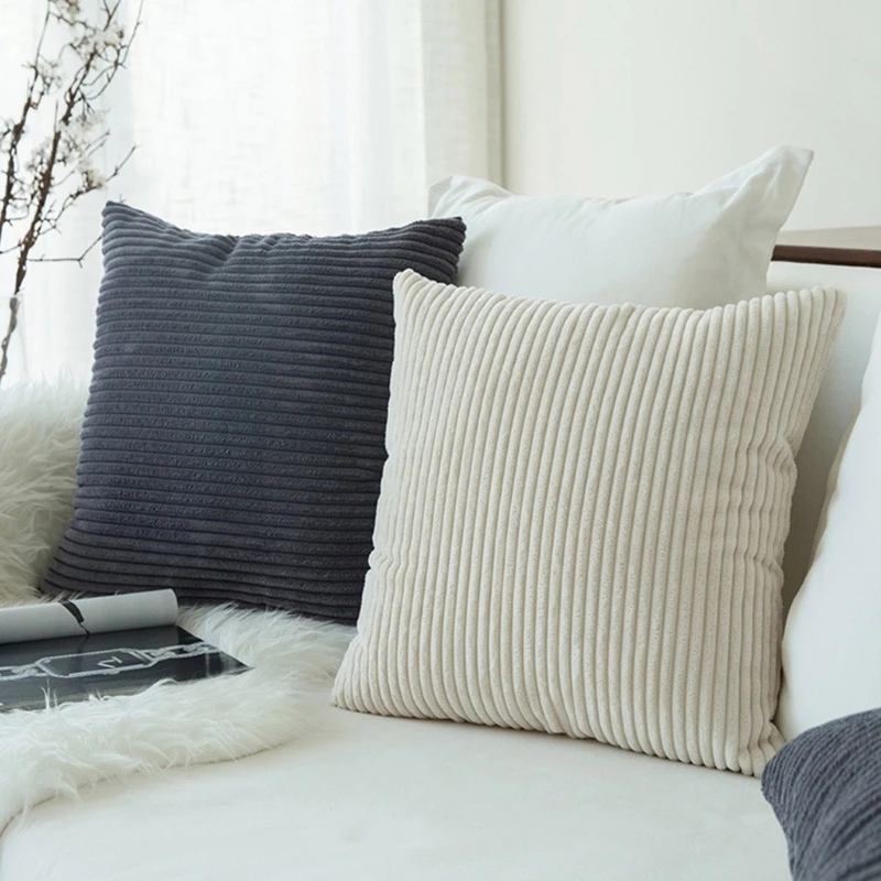 Corduroy Pillow Cover 45x45cm Square Decorative Cushion Covers Supplies for School Office Bed Sofa Couch Decoration Gift KXRE