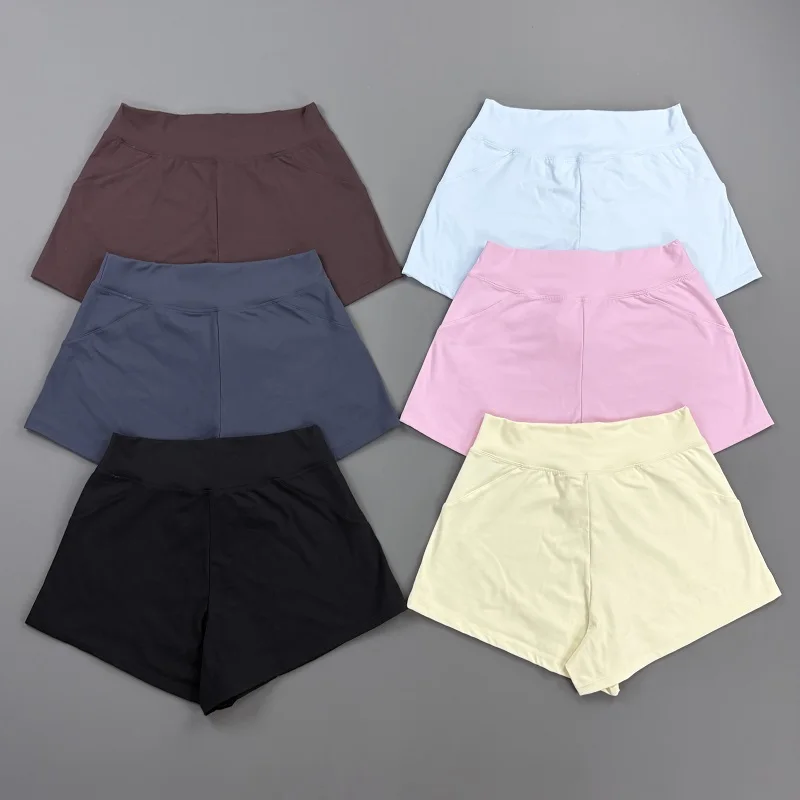 Origin Trainingsshorts für Damen, hohe Taille, locker geschnittene Sportshorts, schnelltrocknend, atmungsaktiv, leicht, für Fitness, Jogging, Yoga.