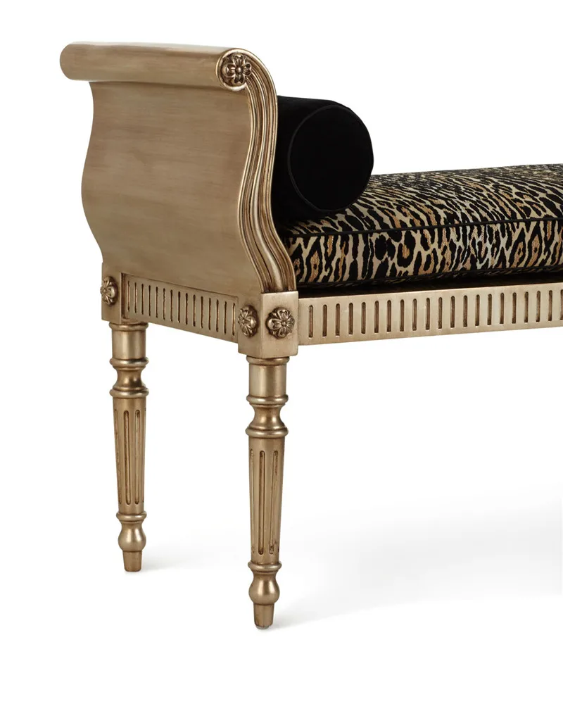 H2H  neoclassical solid wood shoe changing stool entry door light luxury solid wood
