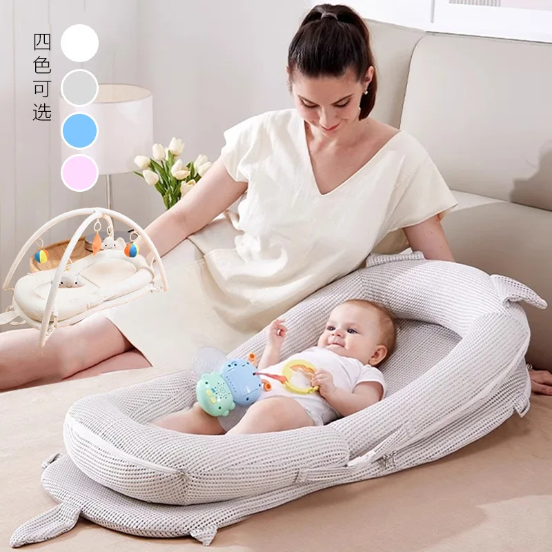 

Baby Cribs Middle Bed Newborn Anti Pressure Biomimetic Bed Soothing Sleeping Cradle Baby Anti Startle Nest Portable Movable Bed