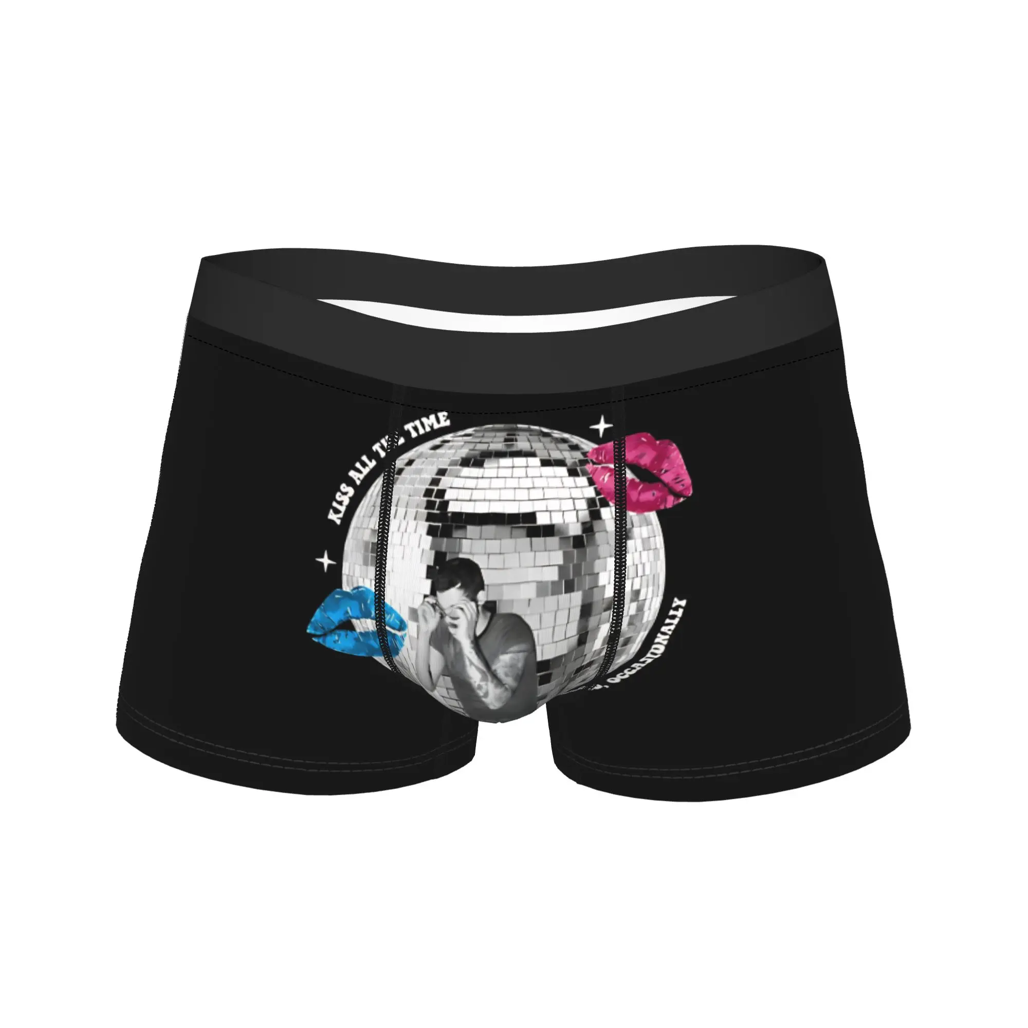 Harry Styles Kiss All The Time Disco Underwear  Design Boxer Shorts Trenky Males Underpants Elastic Boxer Brief Gift