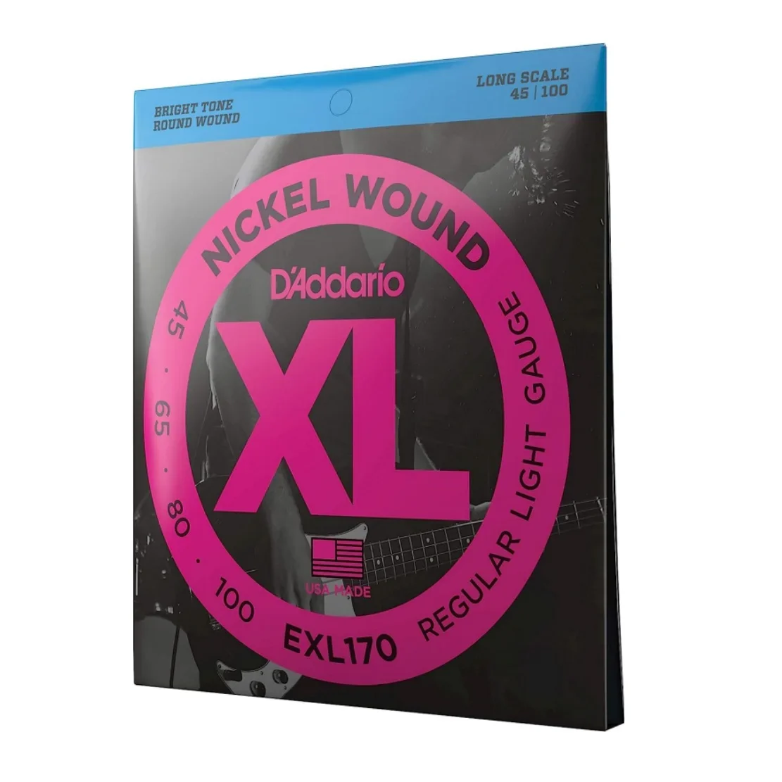 EXL170 Bass Guitar Strings XL Nickel Bass Strings 45-100 Perfect Tune Consistent Feel Strong Durability For 4 String Bass Guitar