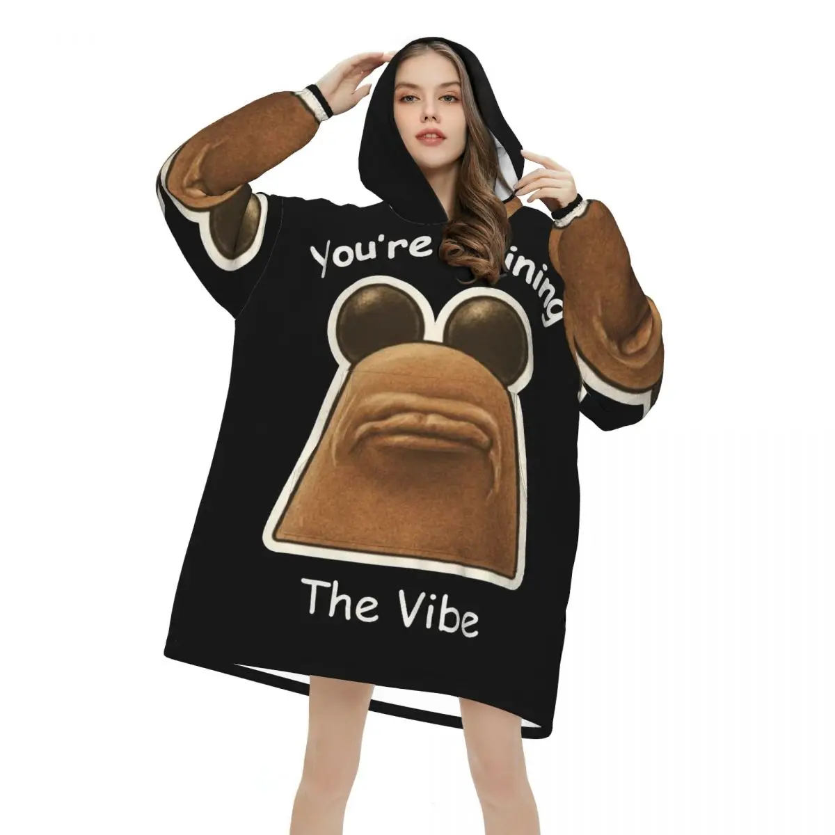 

Marcus The Worm Забавное носимое одеяло с мемами, толстовка с капюшоном, теплое уютное большое одеяло, толстовка, толстое флисовое одеяло с капюшоном и карманом