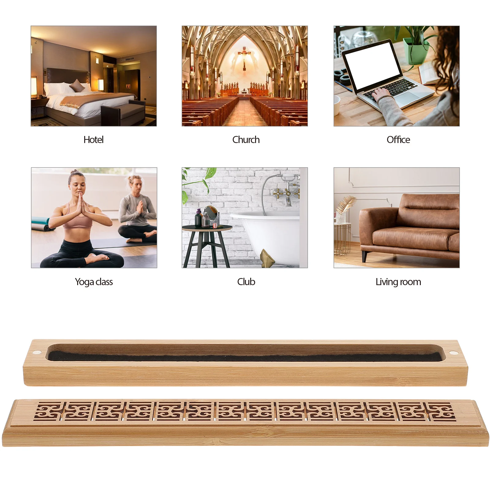 

Upgraded Bamboo Incense Stick Holder Premium Grace Incense Burner Indoor Ornament Home Decoration Aromatherapy Relax Stress