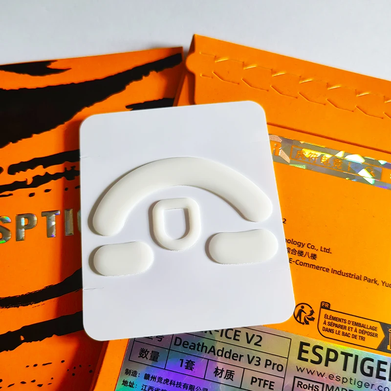 Оригинальная игровая версия Esports Tiger ICE, коньки для мыши, ножки для мыши razer DeathAdder V3 Pro, белые скользящие края