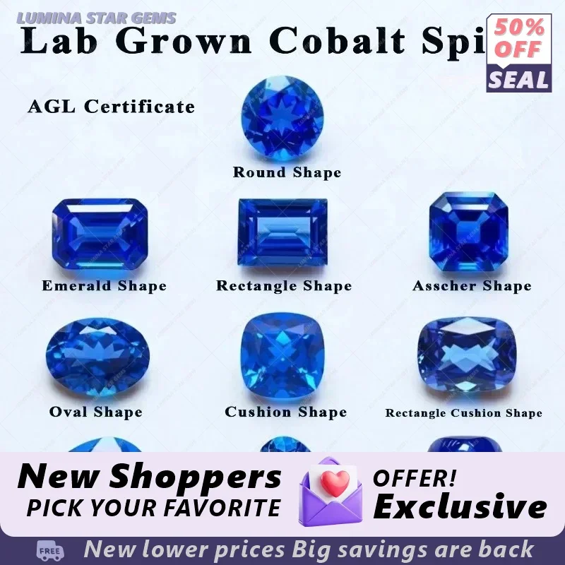

TOPTNew Lab Grown Cobalt Spinel Various Shapes Loose Gemstone For Jewelry Making Main Materials Selectable AGL Certificate