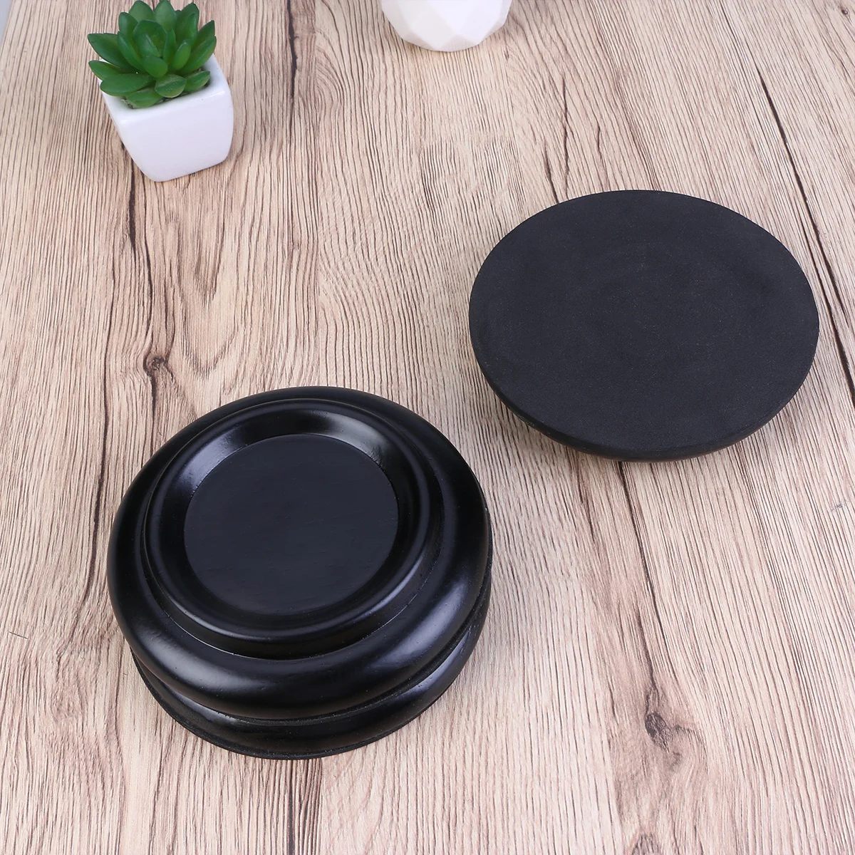 

3 Pcs Piano Caster Cups Mat Floor Furniture Pads for Hardwood Floors Bamboo Grand Foot Non-slip Back