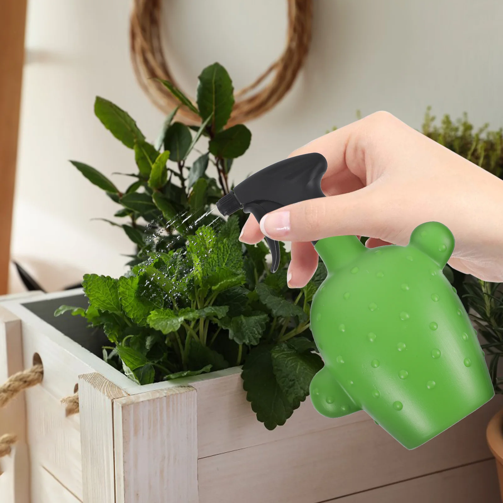 

Watering Can For Plants, Cactus Shape Spray Bottle, Plastic Decorative Mister For Indoor Outdoor Garden Potted Bonsai Desk