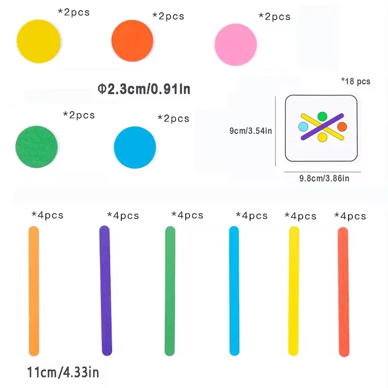 Early Learning Cognitive Rainbow Stick, Children's Color Matching Puzzle, Math Enlightenment, Puzzle Games, Montessori Block Toy
