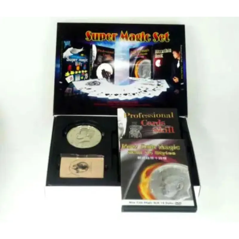 Coin Magic and Manipulation Cards Set Magic Tricks Super Magie Set Gift For Kids Children Puzzle Toy Close Up Street Magia