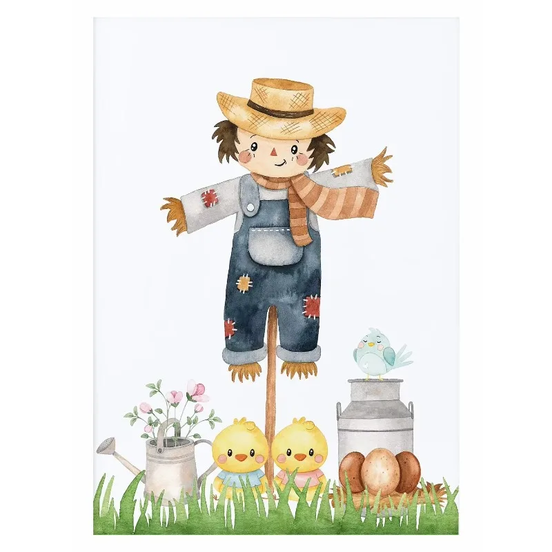 Children Minimalist Cute Farm Cartoon Animal Poster Nursery School Baby Room Canvas Painting Wall Pictures Room Decoration Gi