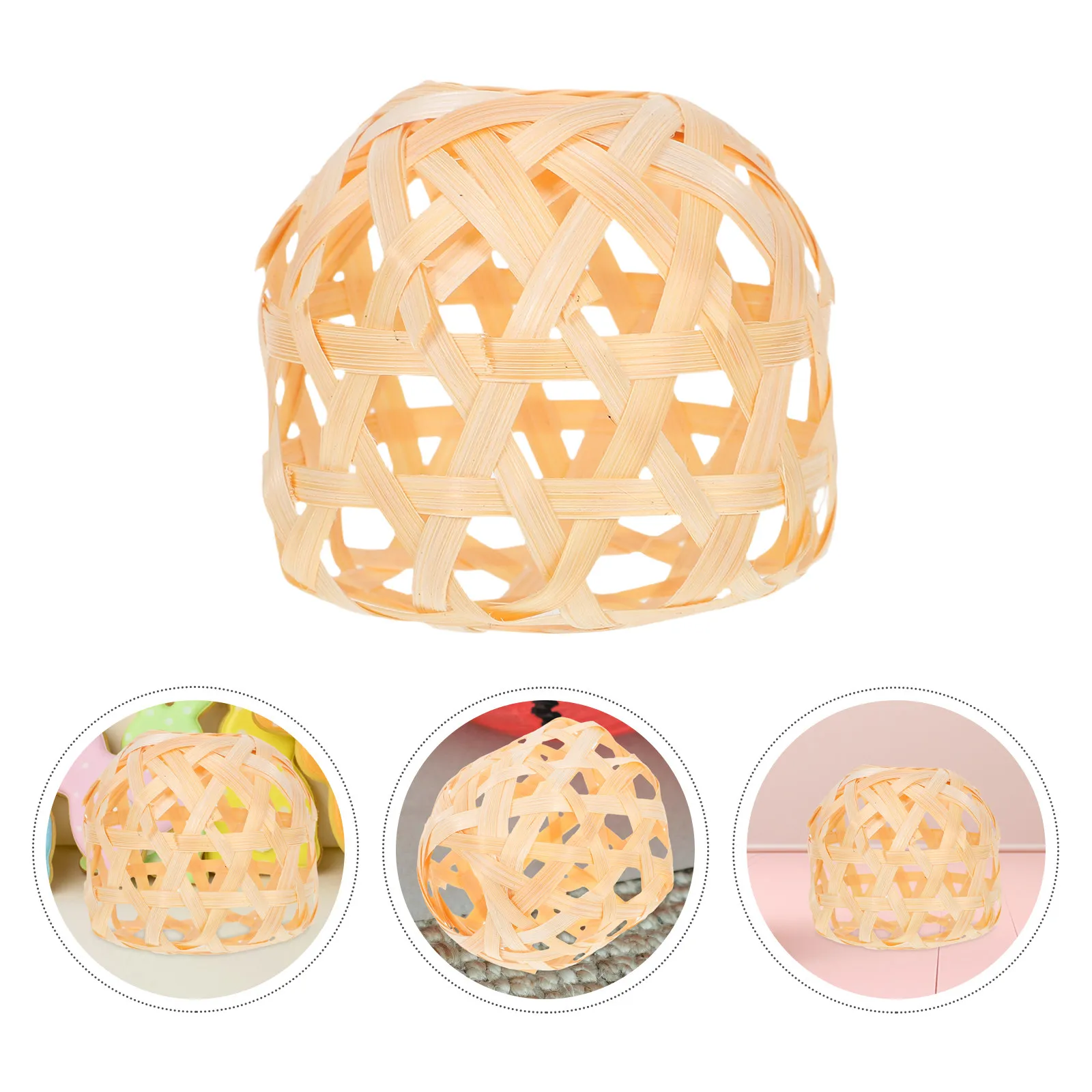 6Pcs Bamboo Lanterns Mini Handwoven Woven Decorative Lights for Festival Home Party DIY Craft Lantern Set Mini Bamboo Lanterns