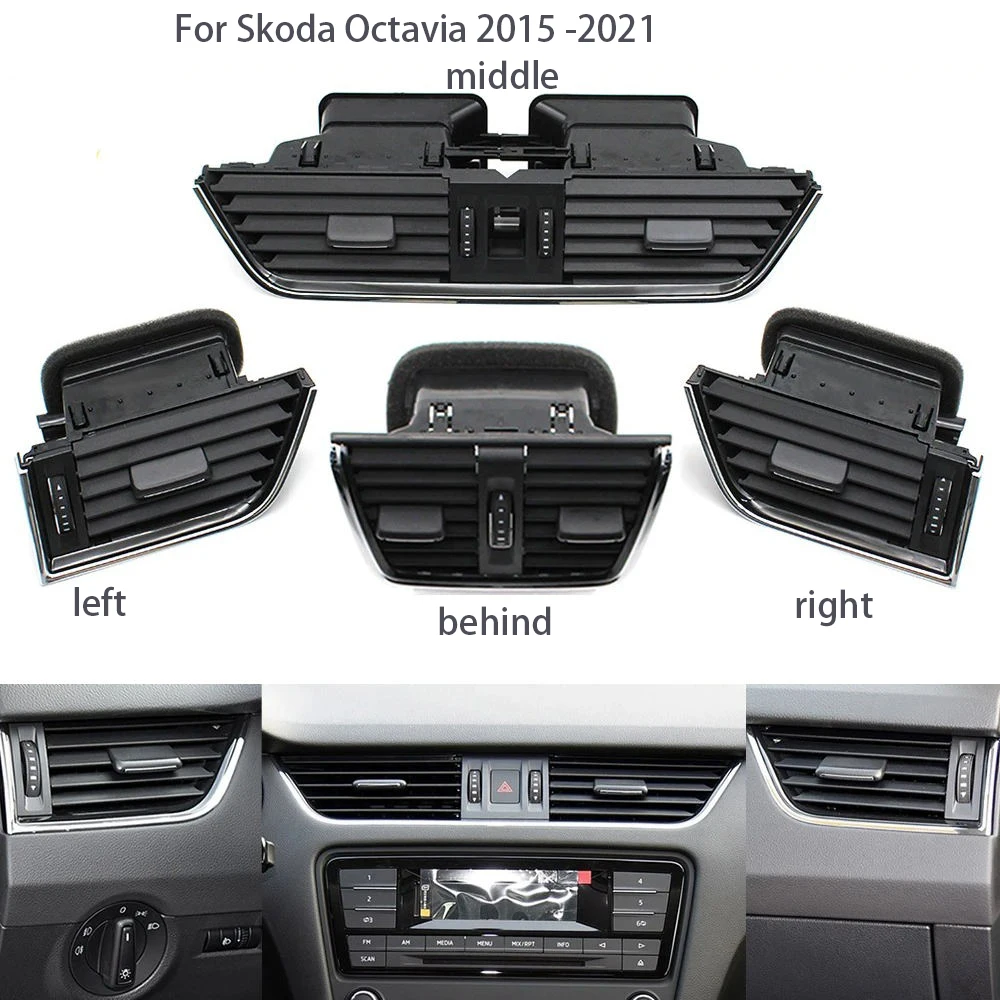 

Car Front Left Right Dashboard Air Vent outlet Grille AC Vent Grille Assembly For Skoda Octavia MK3 2015-2021
