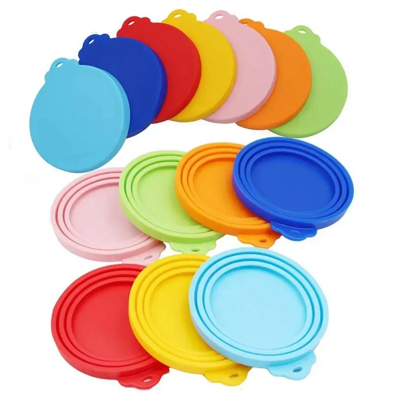 Reusable Pet Food Can Silicone Cover 3 in 1 Food Storage Keep Fresh Tin Cap Lid Seal Cover Pet Supplies