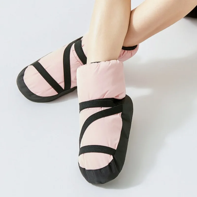 Bottines de danse pour enfants et adultes, chaussures d'intérieur chaudes en velours épais pour femmes et hommes, bottes chaudes pour pratique de Ballet, taille 28-45, hiver