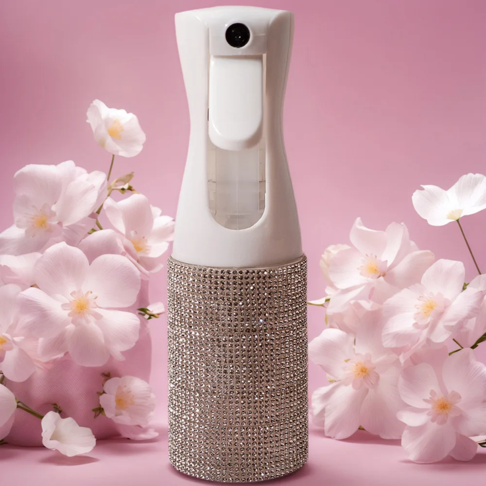 200ml Bling Diamond Spray Bottle Empty Garden Plant Water Can Refillable Continuous Mist Sprayer Hairdressing Salon Tool Oil Can