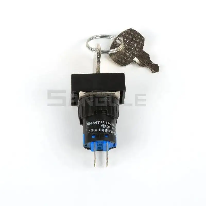 الفضة الاتصال LA16J-22Y/3 البلاستيك زر التبديل 220 V/24 V 3 موقف قفل التحكم زر مع مفتاح 16 مللي متر 2NC 2NO