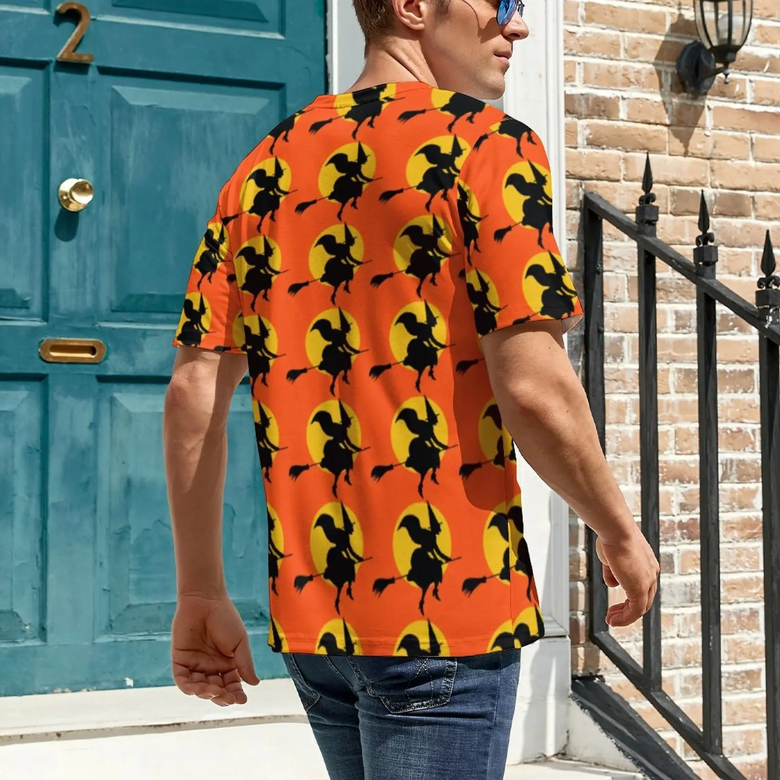 Big Size T-Shirt Premium Halloween Witch T-Shirts Trick Or Treat Print Y2K Casual O Neck Tee Shirt Men Trending Graphic Tees