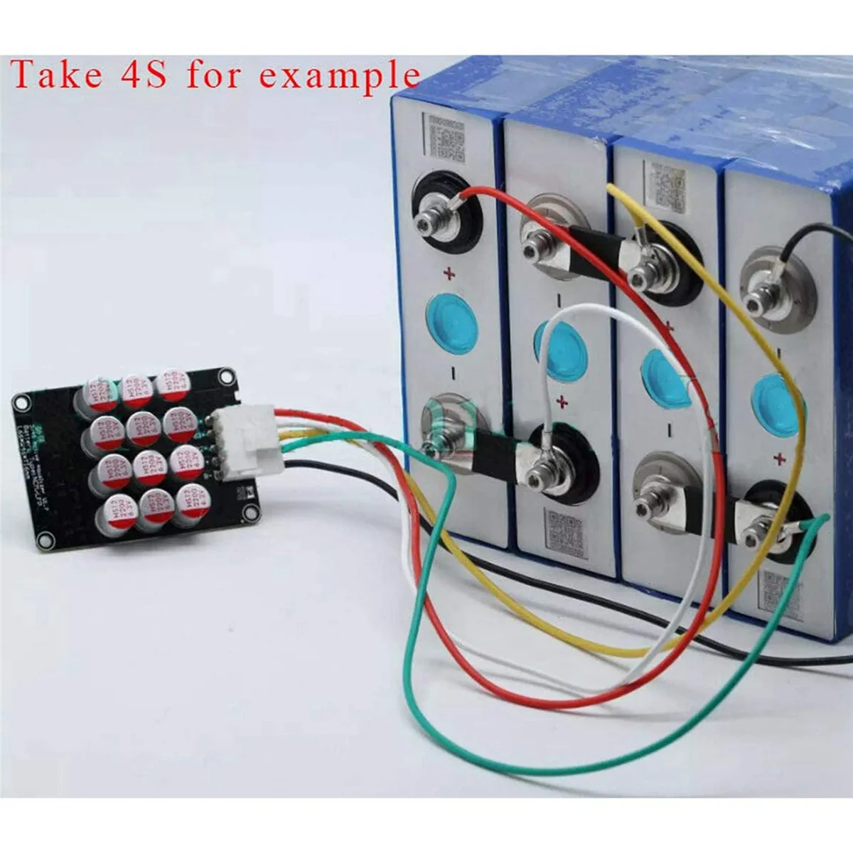 2X 4S 5A Cluster Equalizer Active Board Lithium Battery Lifepo4 Battery Equalizer Capacitor(with Case+Terminal Wire)