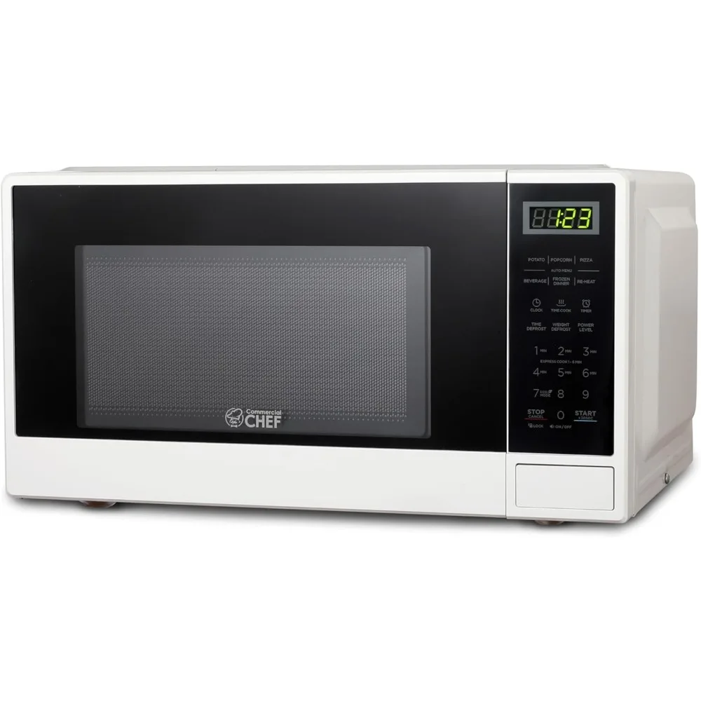 1.1 Cu Ft Microwave with 10 Power Levels, Small Microwave with Push Button, 1000W Countertop Microwave