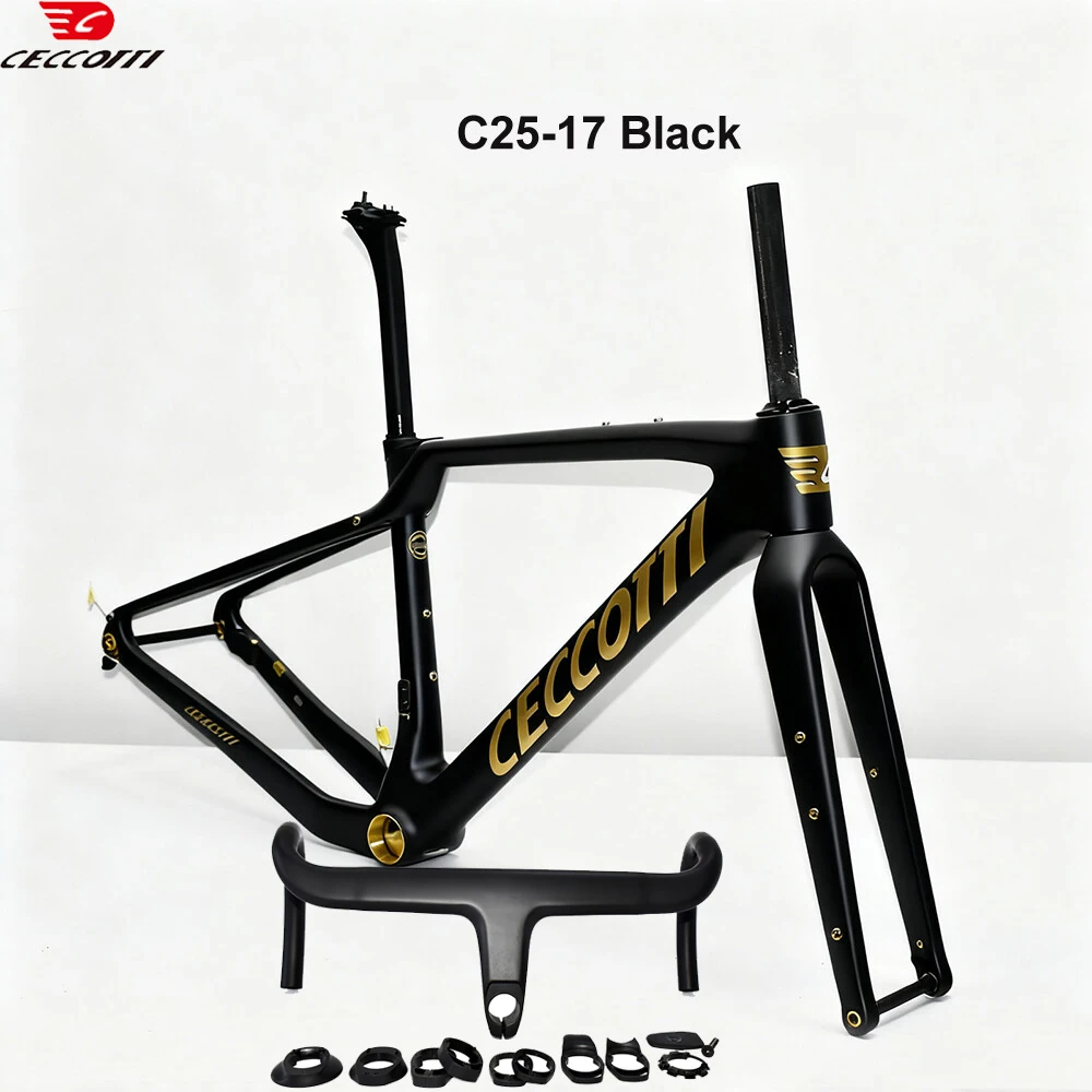 CECCOTTI T1000 Carbon Frame, geschikt voor 700C*50C, T47 draad BB fietsframe, volledig geïntegreerde kabels, gravel fiets frameset