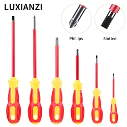 LUXIANZI 1pc Precision Screw Driver 1000V VDE Insulated Household Repair Hand Tool Magnetic Slotted Phillips Bit Screwdriver