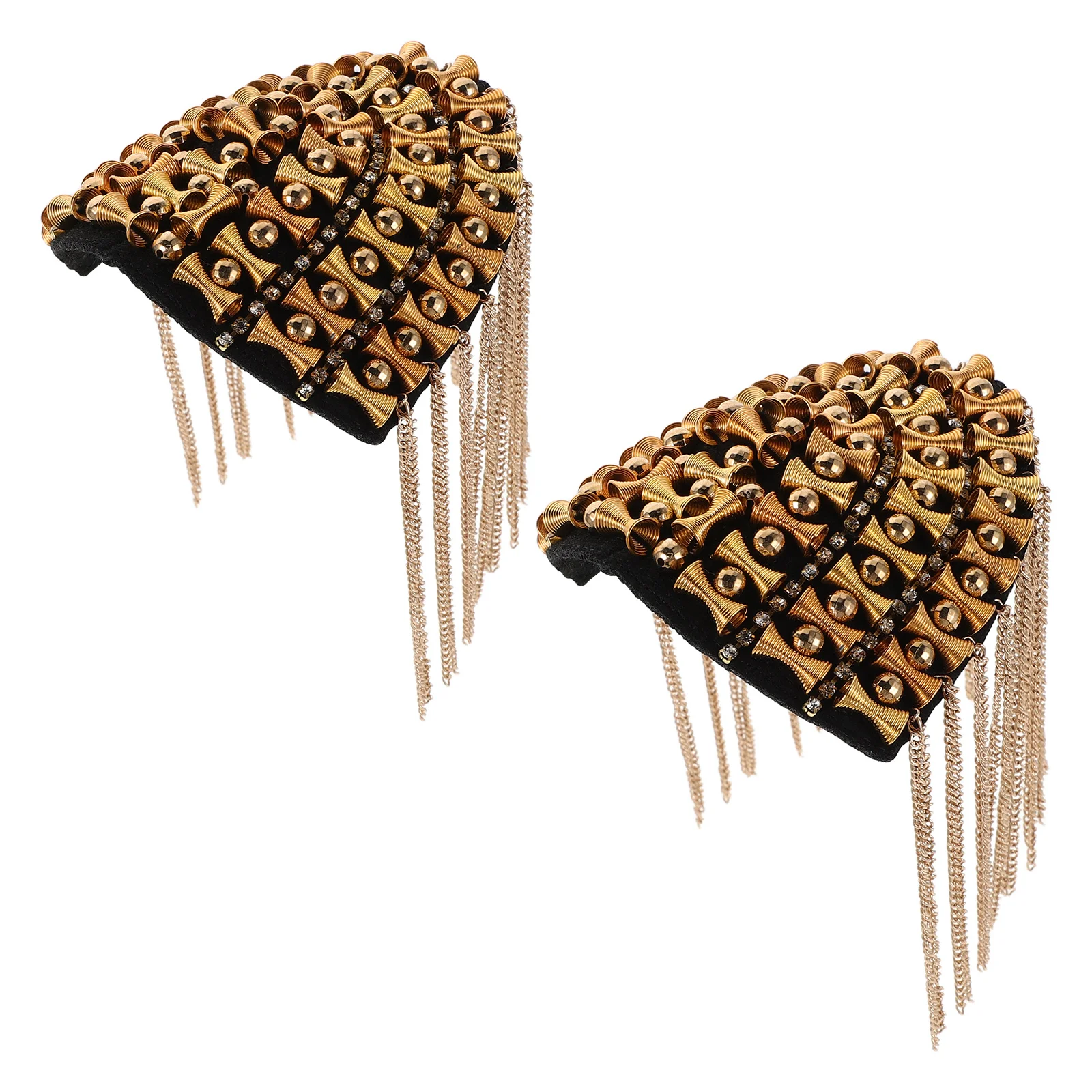 

1 Pair Gothic Retro Shoulder Epaulettes Tassel Chain Metal Fringe Brooch For Cosplay Stage Performance Costume Accessories Suit