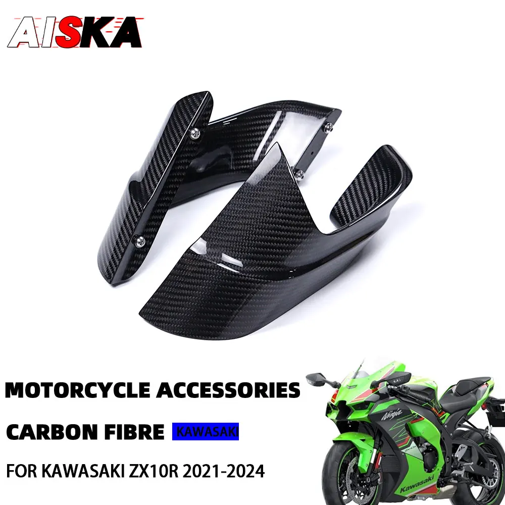 

Winglets For Kawasaki ZX10R 2021 2022 2023 2024 Real Carbon Fiber Motorcycle Front Aerodynamic Spoiler Wings Fairing Accessories