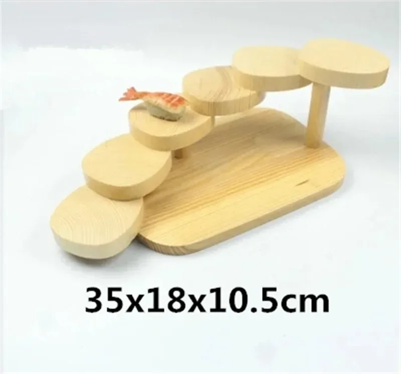 

Japanese wooden wood Cuisine Sushi Bridge Boats Pine Creative Sushi Sashimi plate Platter Sushi Tableware Decoration Ornament