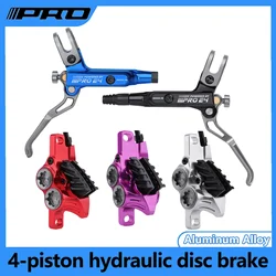 4 Piston Bicycle Mountain Bike Hydraulic Brake 800/1550mm Front Rear Brake Cooling Oil Pressure AM DH E-bike MTB Disc Brake part