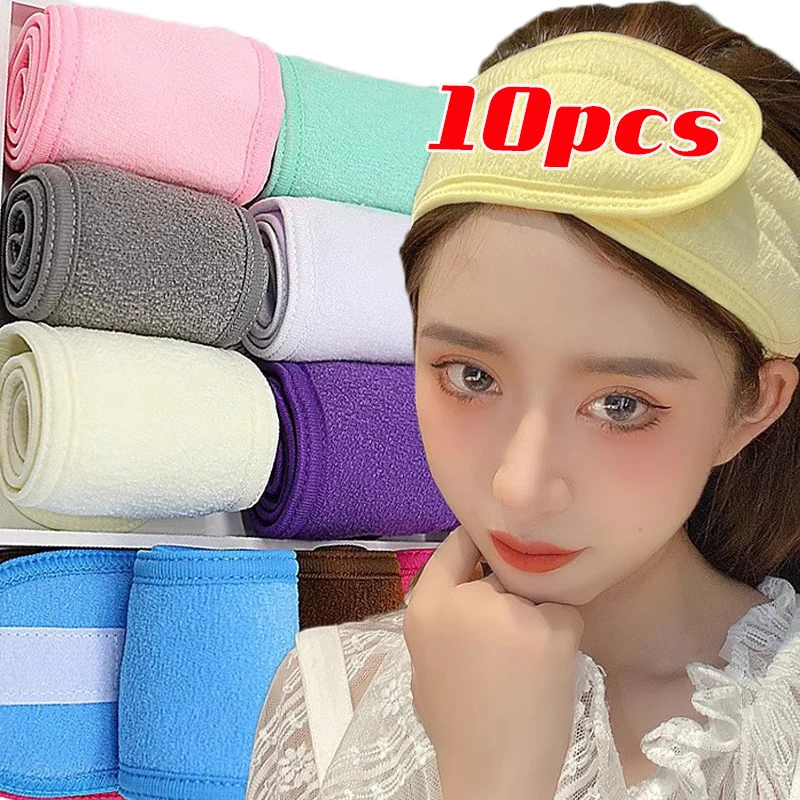 1/3pcs Spa Wide Hairband Adjustable Head Band Yoga Bath Shower Makeup Wash Face Cosmetic Headband Soft Toweling Hair Accessories