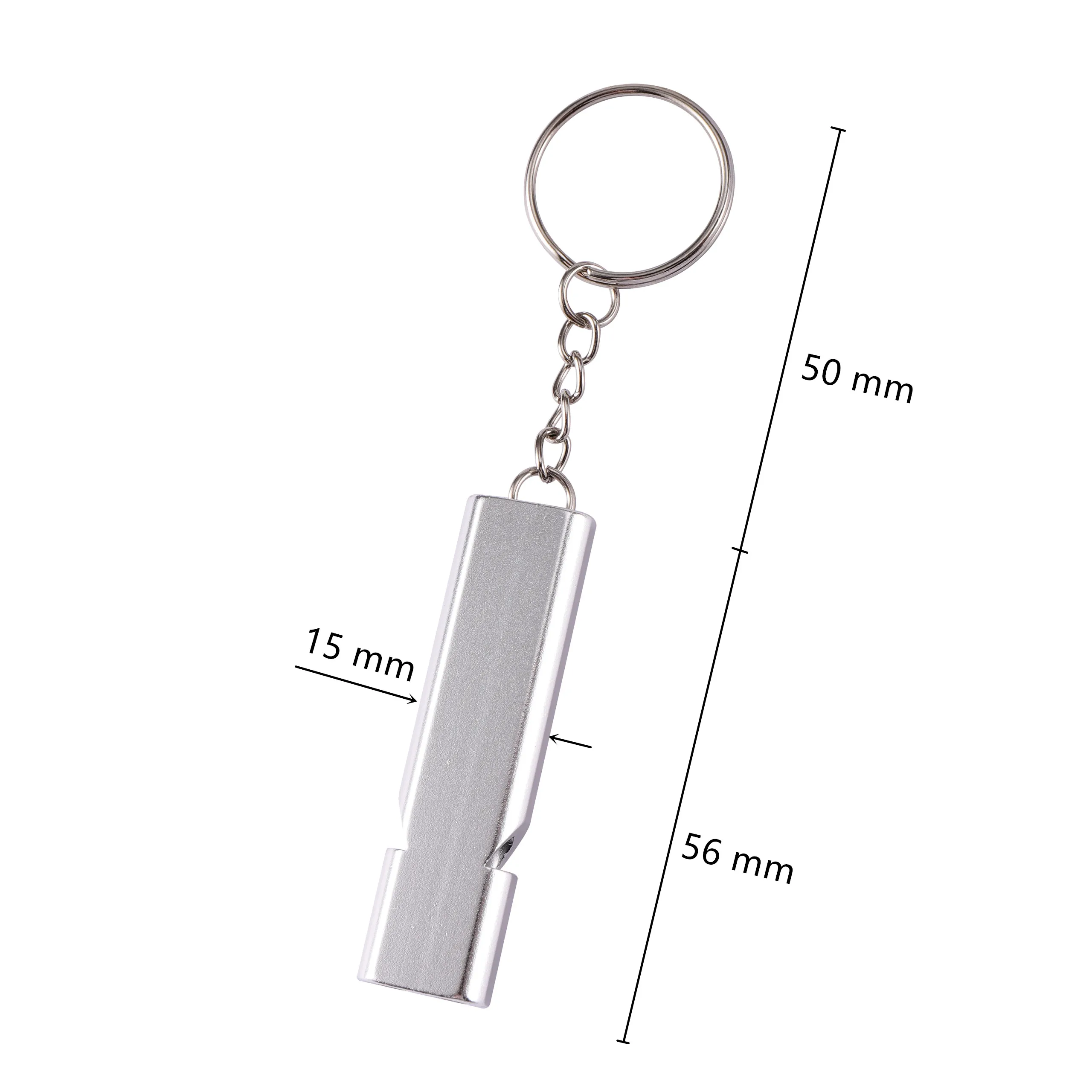 Double-frequency Animal Training Whistle Thickened Aluminum Multi-function Emergency Survival Whistle Outdoor Tool Keychain 1Pc