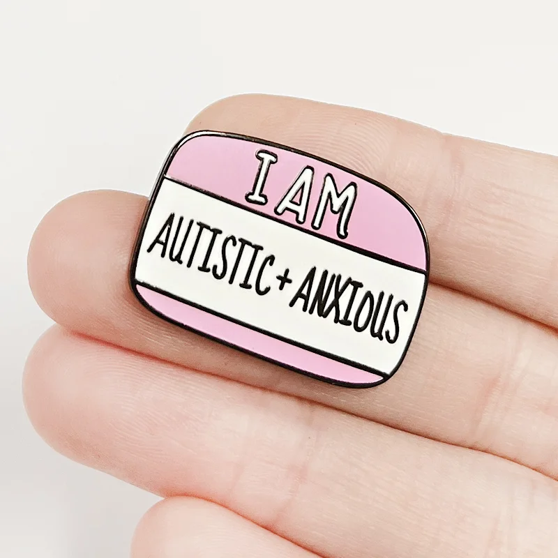 Hello I'm Probably Anxious Enamel Pin Nametag Badge Mental Health Jewelry Novel Interesting Decorative Accessories
