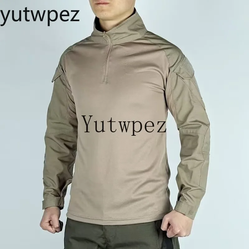 Running Tactical Uniform Oversized Streetwear Outdoor Hiking T-Shirts Men Combat CP Long Fishing Hunting Climbing Shirt Sport