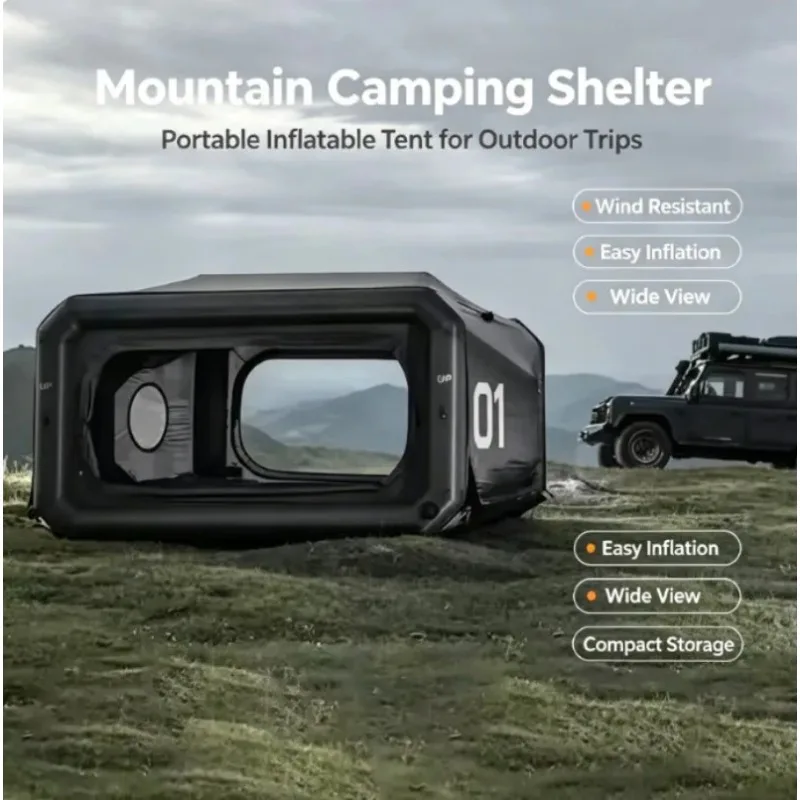 Folding Outdoor Inflatable Tent Square Family Camping Tents Custom Logo Outdoor Waterproof Large High Quality Portable Hiking