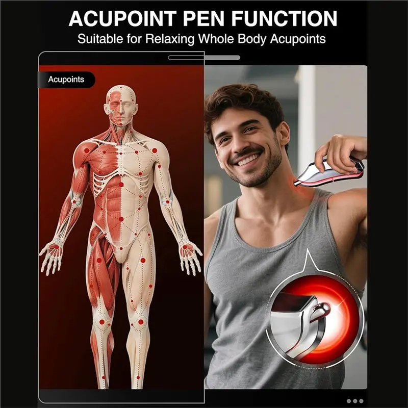 加熱式電気筋膜ナイフ - 深部組織マッサージ用筋肉スクレーパーツール、4つのモード、3つの加熱＆3つの振動ライトケア付き