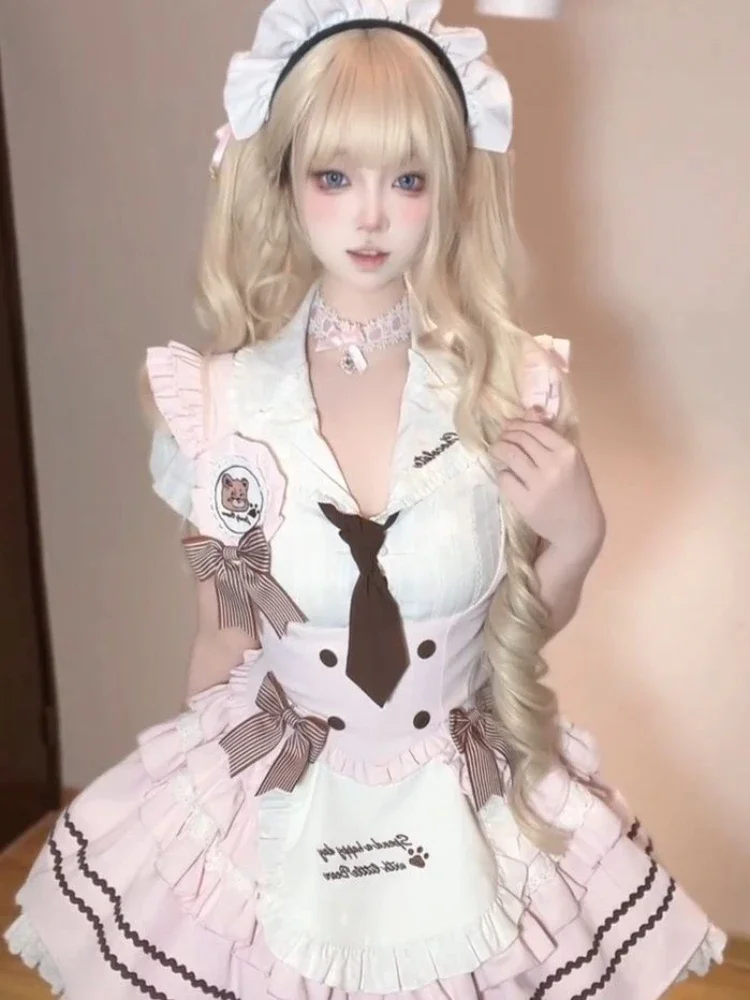 

2025 Spring Ruffle Short Sleeve Shirt Rerto Vest Chic Pleated Skirt Female Sweet Outfits Japanese Y2K Woman 3 Piece Sets Lolita