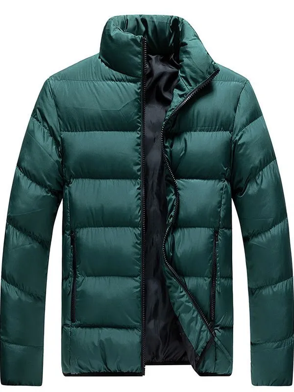 

Winter Youth Warm Slim Fit Stand Collar Bread Cotton Jaet Commuting ort Sle Men Women Outerwear Polyester Fiber Filling