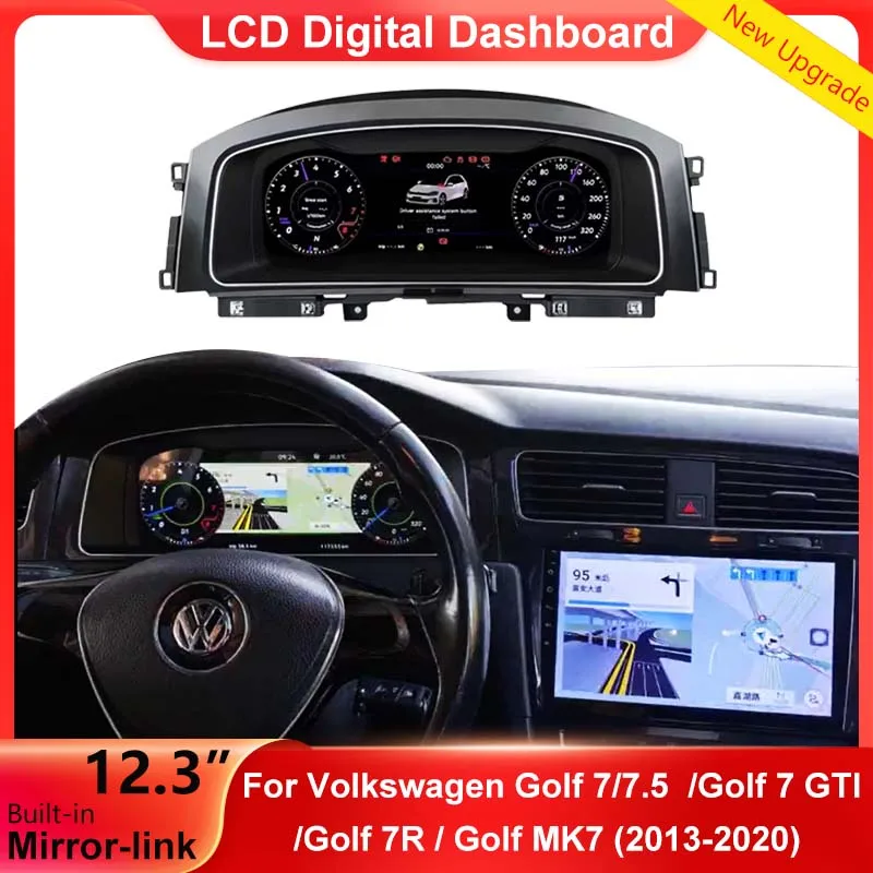 

Digital Dashboard Panel Virtual Instrument Cluster CockPit LCD Speedometer for VW Golf 7 7.5 Golf 7 GTI Golf 7R-Line Golf MK7