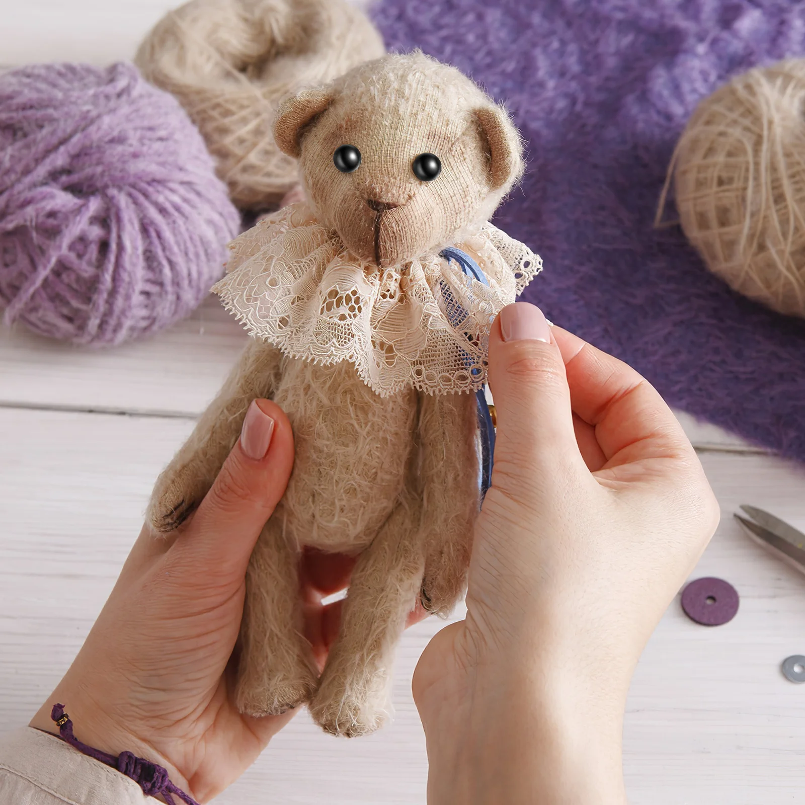 

300Pcs Glass Safety Eyes Plastic Needles for Craft Felting Animal Making DIY Accessories Safety Eyes for Crafts