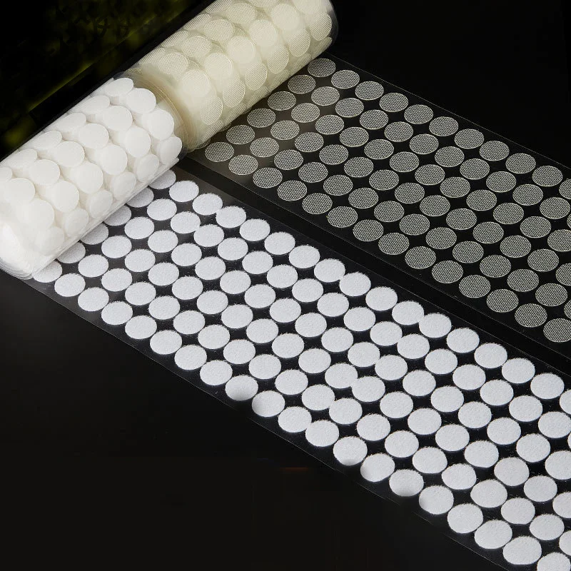 500/99pairs Transparent Dot Sticker Self Adhesive Hook and Loop Fastener Tape 10/15/20mm Nylon Strong Glue Baby Round Coin Tape